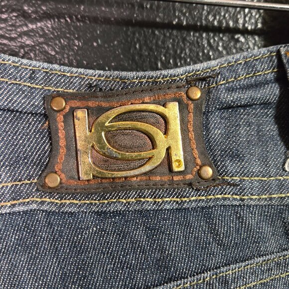 Vintage Y2K Bebe Womens 29 Flared Low Rise Denim Jeans FLAWED - Picture 7 of 10